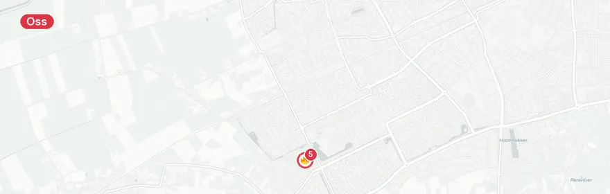 Kaart van Woningbrand Vossehol Oss