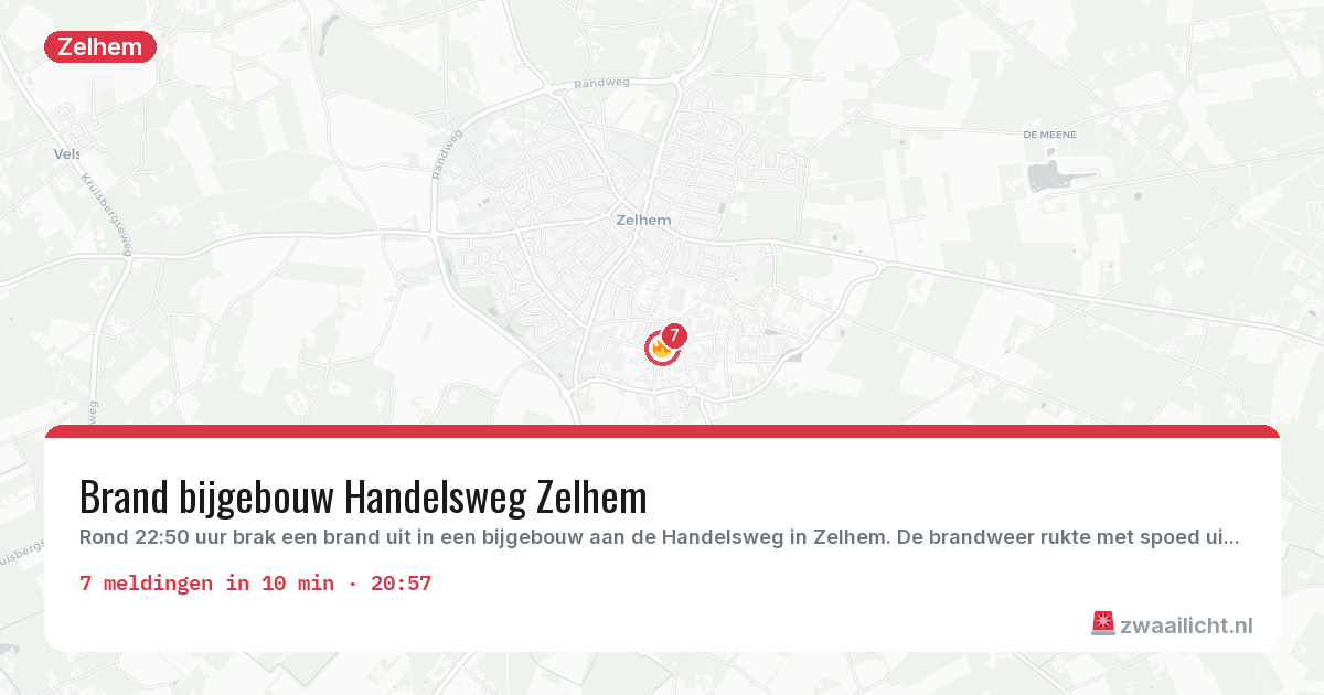 Kaart van de activiteitspiek bij Zelhem