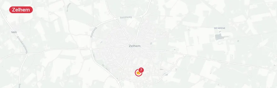 Kaart van Brand bijgebouw Handelsweg Zelhem