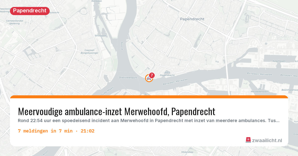 Kaart van de activiteitspiek bij Papendrecht