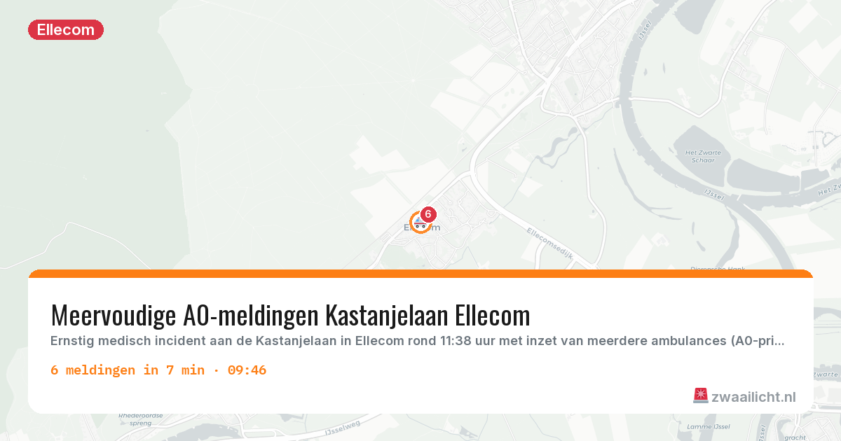 Kaart van de activiteitspiek bij Ellecom