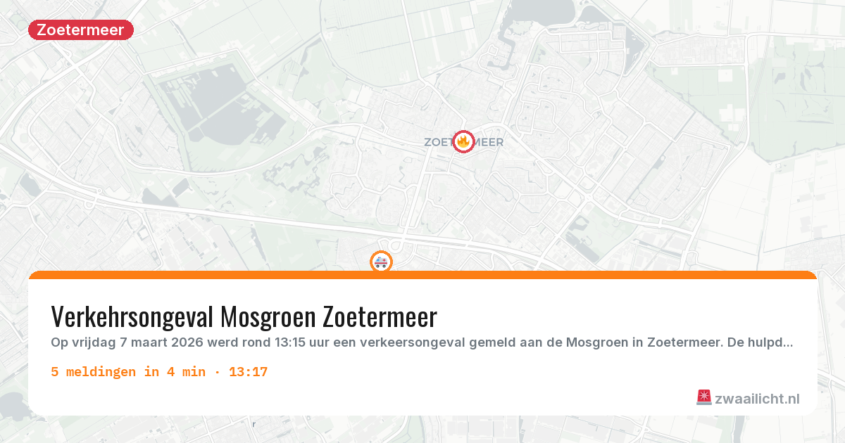 Kaart van de activiteitspiek bij Zoetermeer