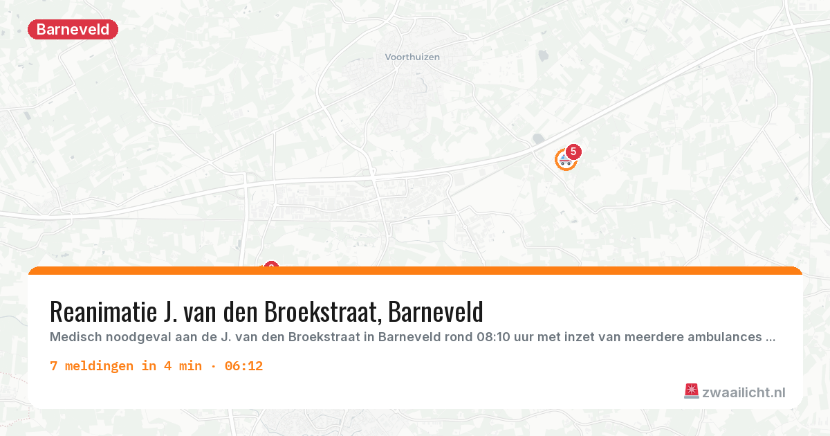 Kaart van de activiteitspiek bij Barneveld