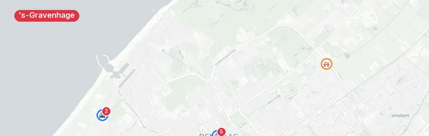 Kaart van Meerdere verkeersongevallen 's-Gravenhage