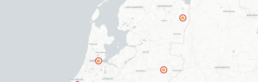Kaart van Grote brand Orchidee Krimpen aan den IJssel