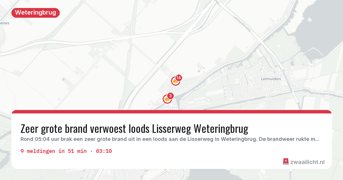 Kaart van de activiteitspiek bij Weteringbrug