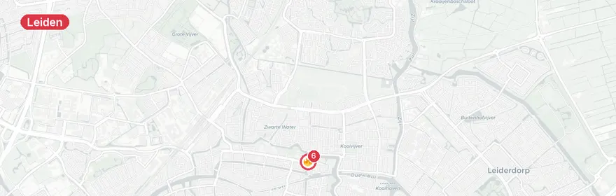 Kaart van Brand in supermarkt Langegracht Leiden