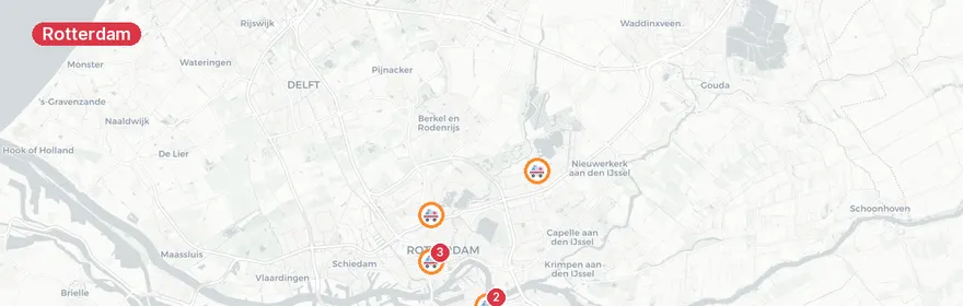 Kaart van Meerdere hulpverleningen Rotterdam