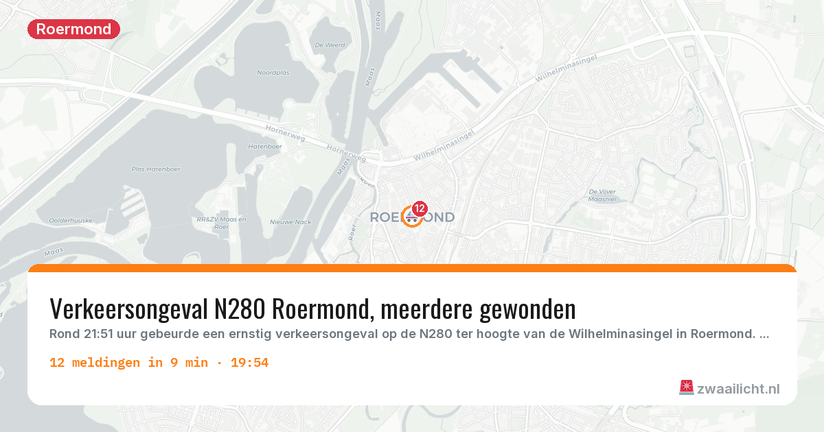 Kaart van de activiteitspiek bij Roermond