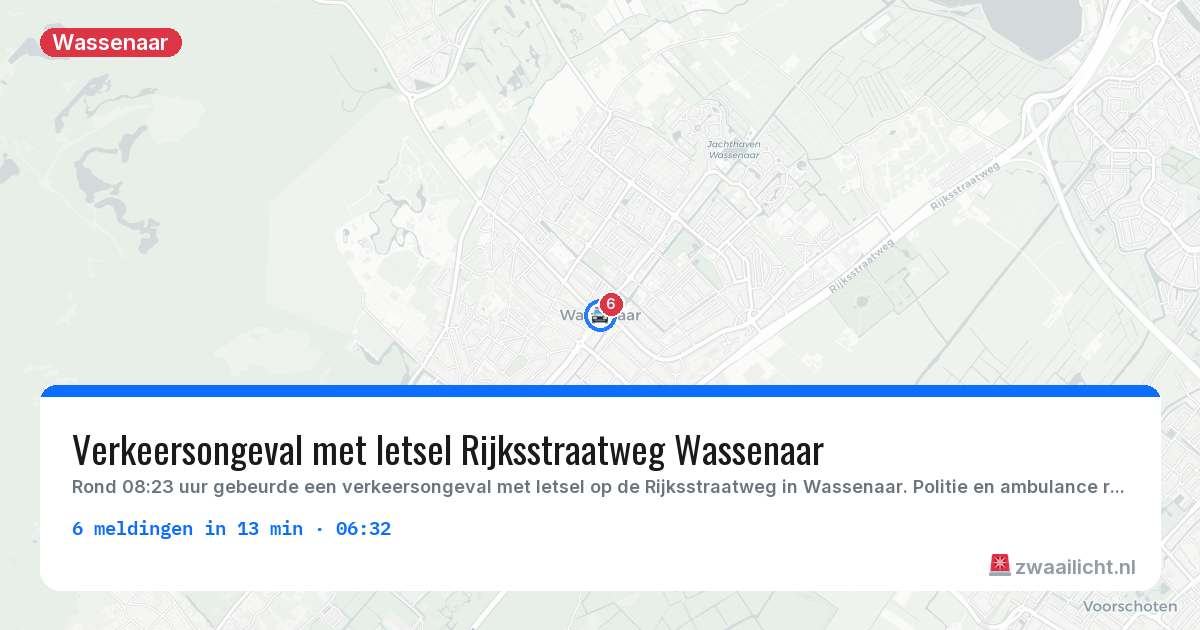 Kaart van de activiteitspiek bij Wassenaar