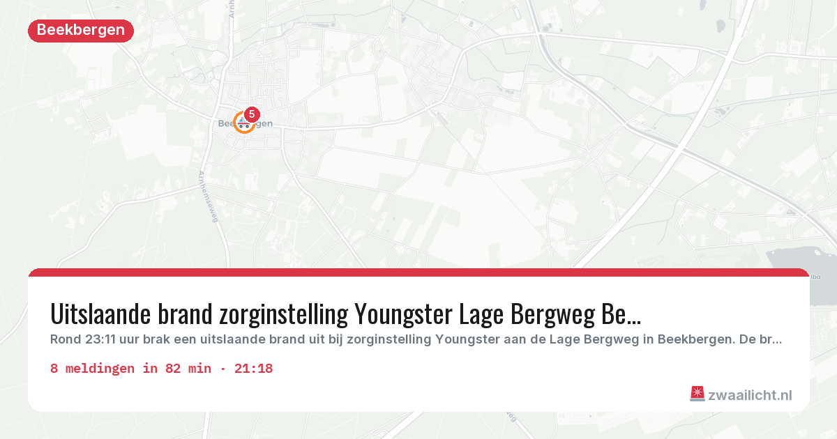 Kaart van de activiteitspiek bij Beekbergen