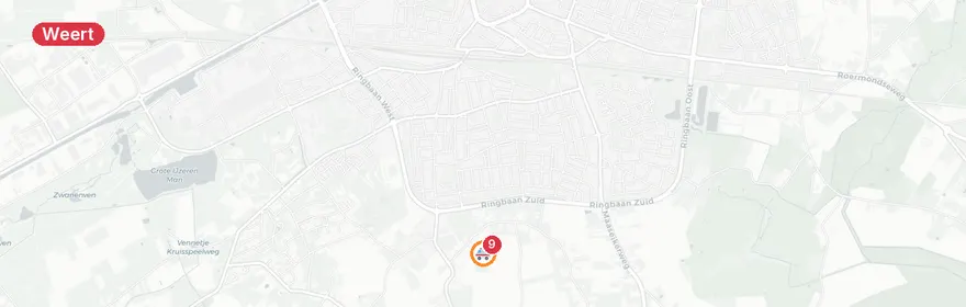 Kaart van Zwaar ongeval A2 bij Weert-Noord, traumahelikopter ingezet