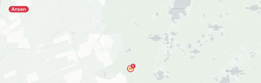 Kaart van Grote brand rietgedekte woning Grote Esweg Ansen