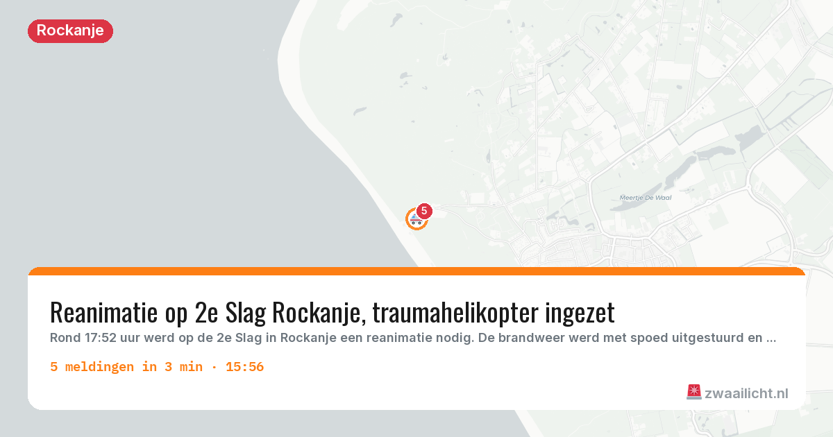 Kaart van de activiteitspiek bij Rockanje