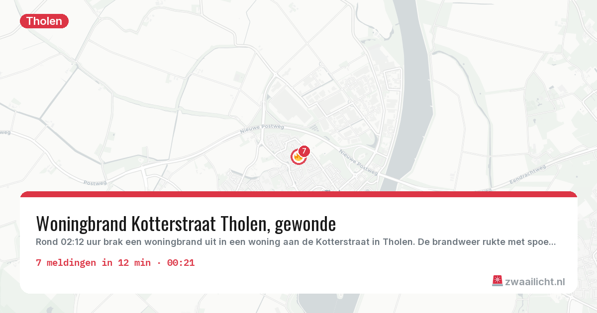 Kaart van de activiteitspiek bij Tholen