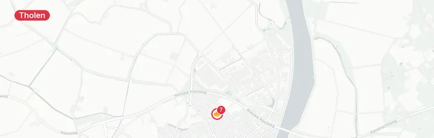 Kaart van Woningbrand Kotterstraat Tholen, gewonde