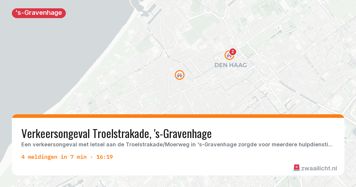 Kaart van de activiteitspiek bij 's-Gravenhage