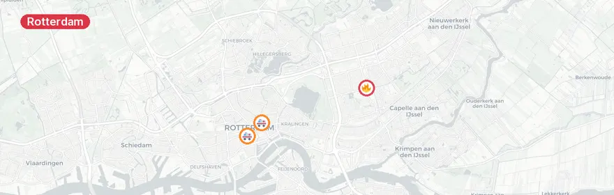 Kaart van Verkeersongeval Spinozaweg Rotterdam