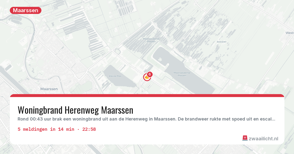 Kaart van de activiteitspiek bij Maarssen