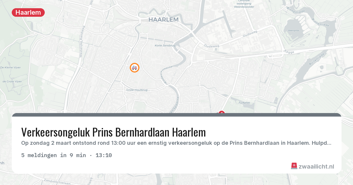 Kaart van de activiteitspiek bij Haarlem