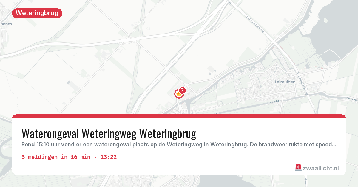 Kaart van de activiteitspiek bij Weteringbrug