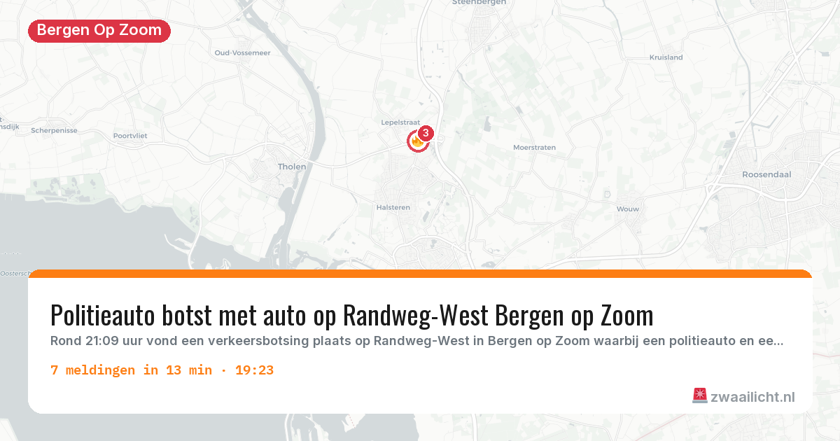 Kaart van de activiteitspiek bij Bergen Op Zoom