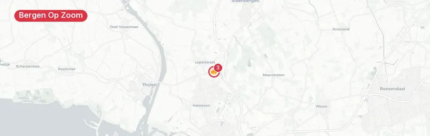 Kaart van Politieauto botst met auto op Randweg-West Bergen op Zoom
