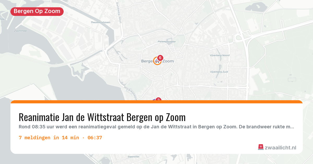 Kaart van de activiteitspiek bij Bergen Op Zoom
