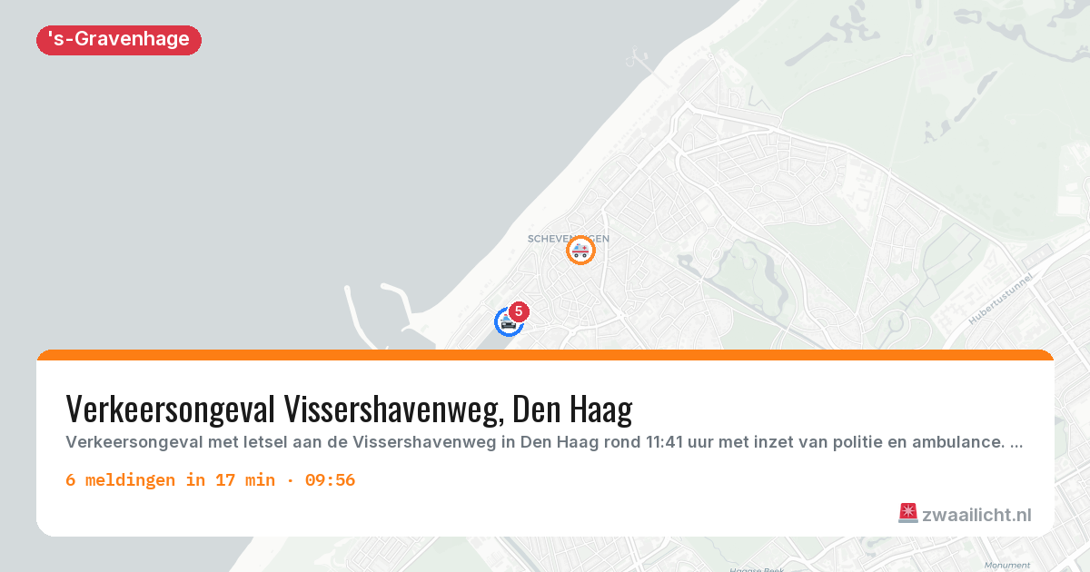 Kaart van de activiteitspiek bij 's-Gravenhage