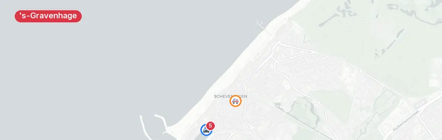 Kaart van Verkeersongeval Vissershavenweg, Den Haag