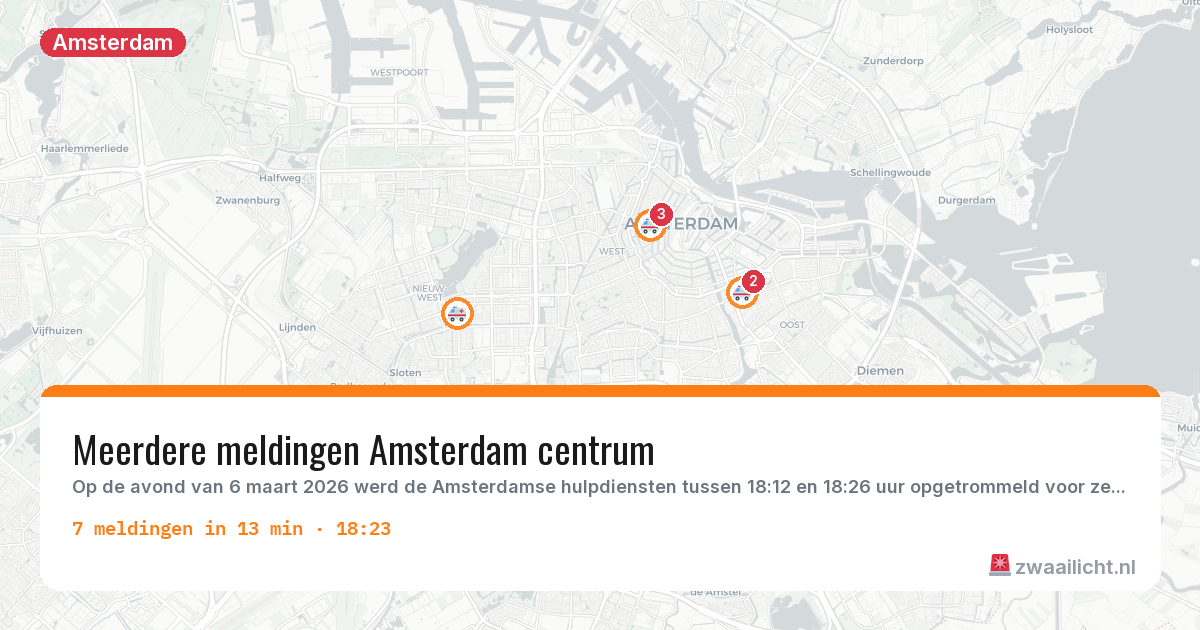 Kaart van de activiteitspiek bij Amsterdam