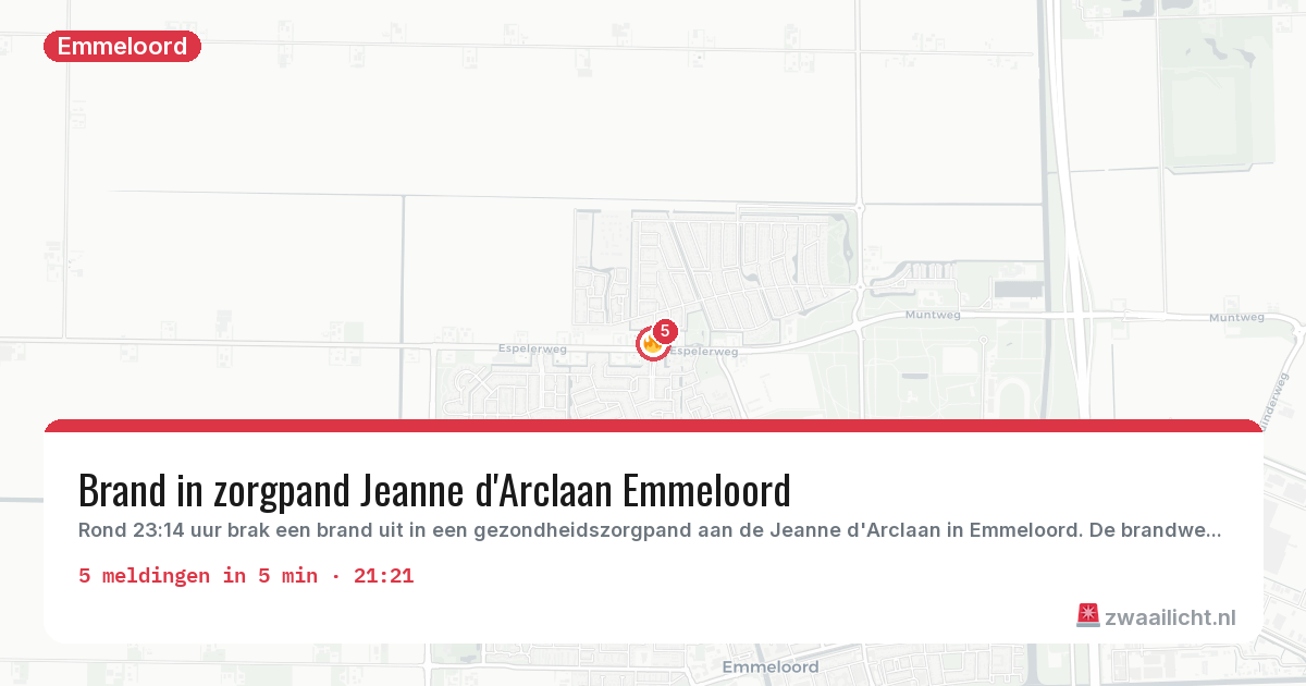 Kaart van de activiteitspiek bij Emmeloord