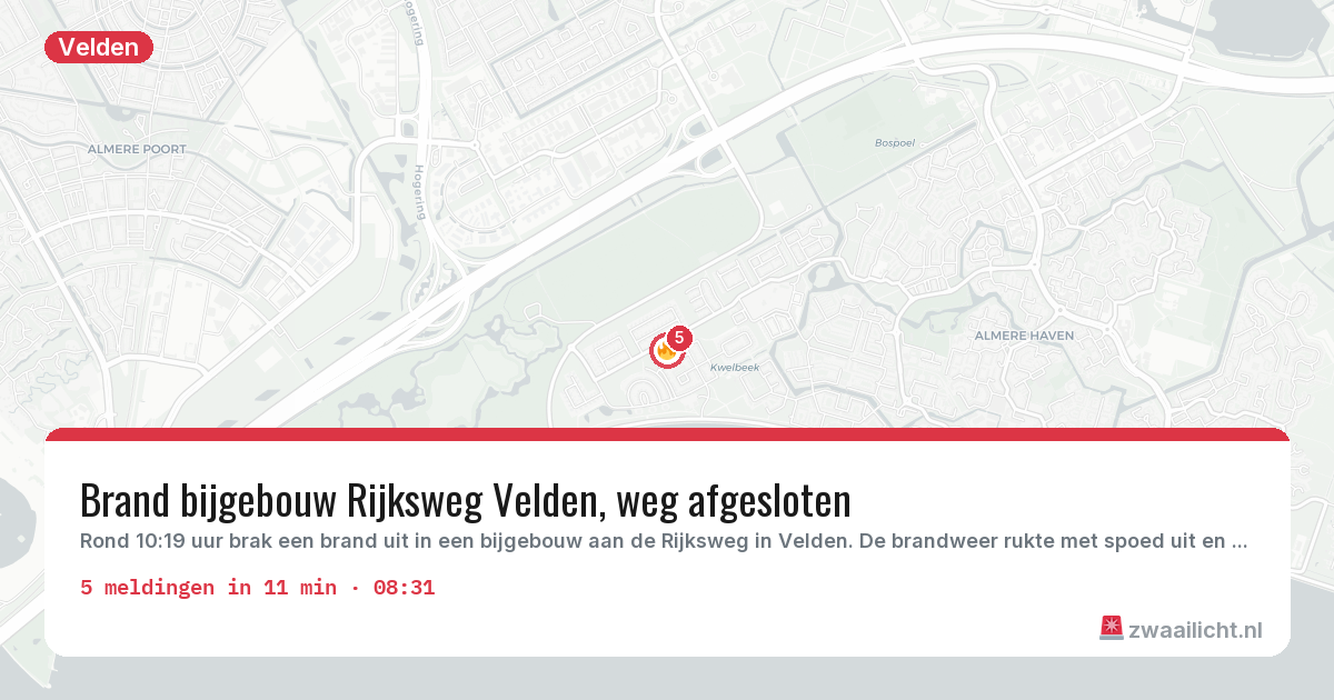 Kaart van de activiteitspiek bij Velden