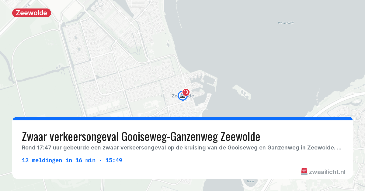 Kaart van de activiteitspiek bij Zeewolde