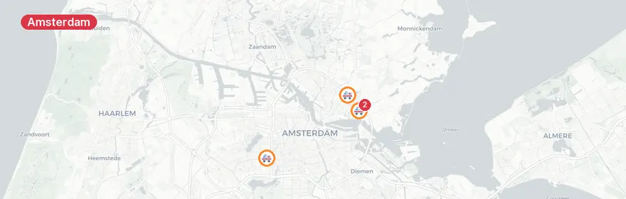 Kaart van Spoorwegongeval Station Amsterdam Bijlmer