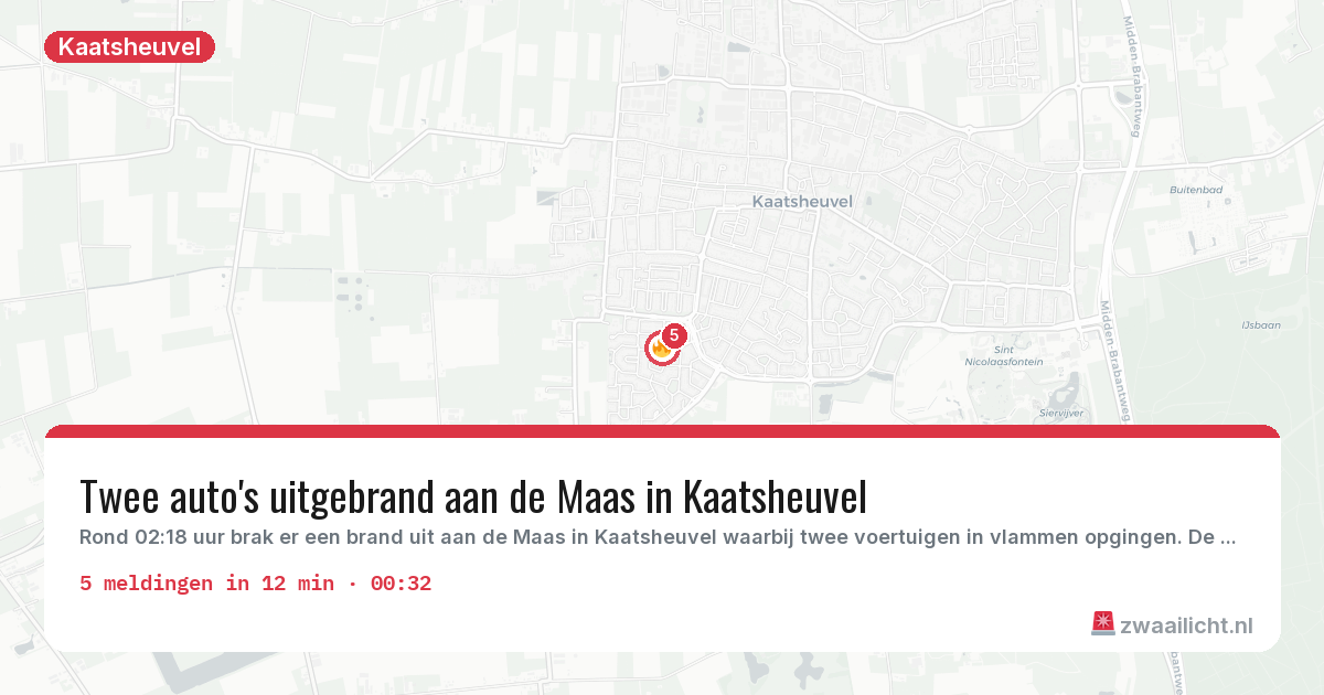 Kaart van de activiteitspiek bij Kaatsheuvel