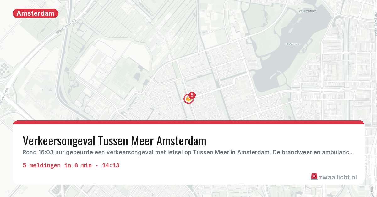 Kaart van de activiteitspiek bij Amsterdam