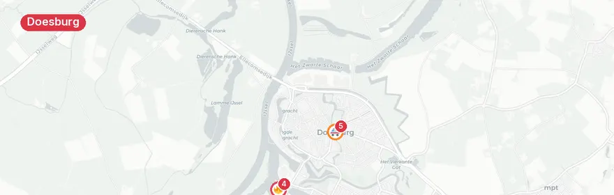 Kaart van Persoon te water Gelderse IJssel Doesburg