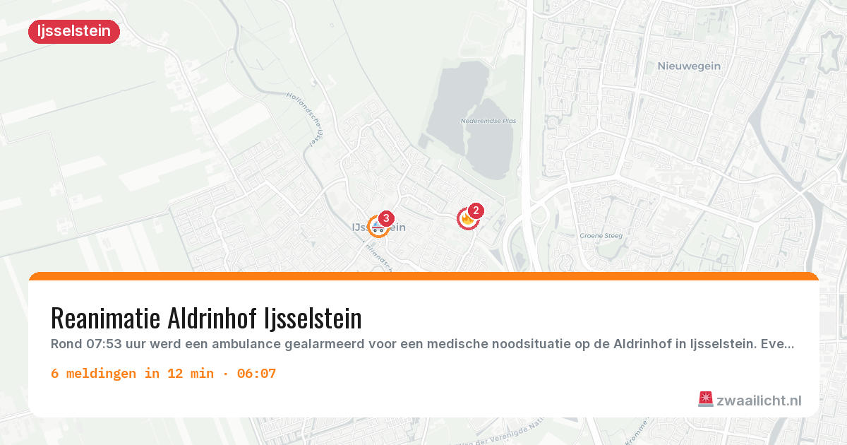 Kaart van de activiteitspiek bij Ijsselstein