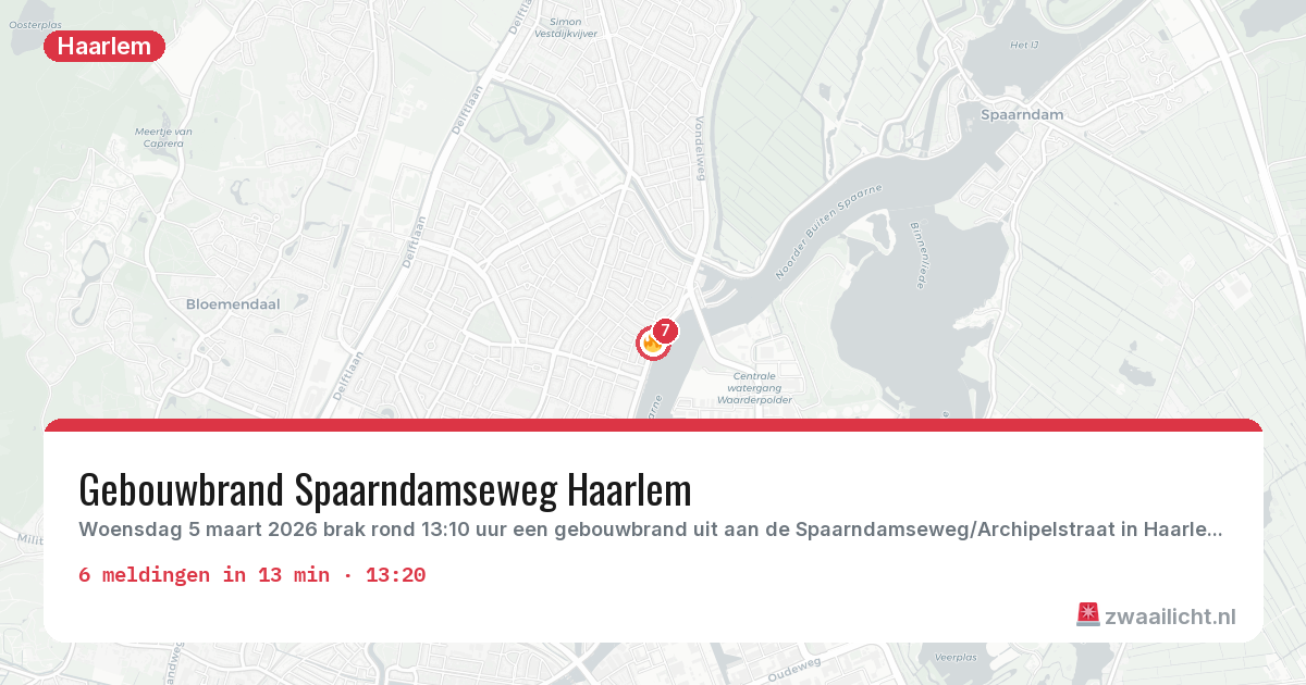 Kaart van de activiteitspiek bij Haarlem