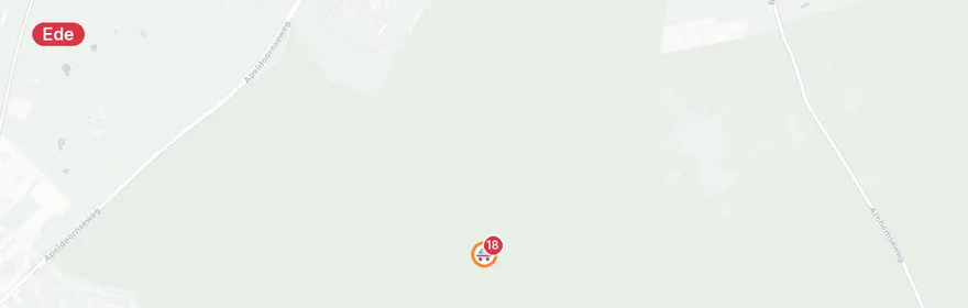 Kaart van Ernstig verkeersongeval A12 bij Ede, traumahelikopter ing...
