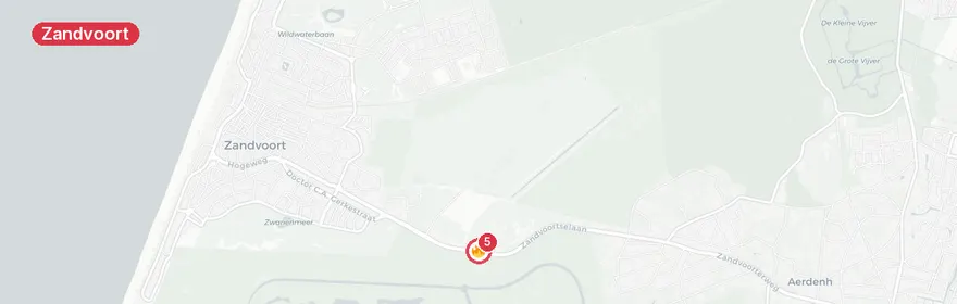 Kaart van Brand Zandvoortselaan Zandvoort