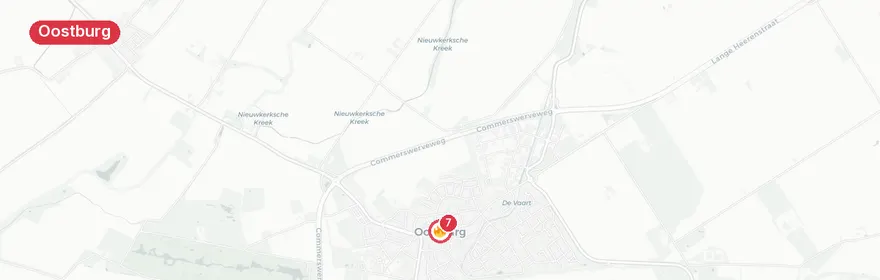 Kaart van Frontale botsing N253 Oostburg, twee gewonden