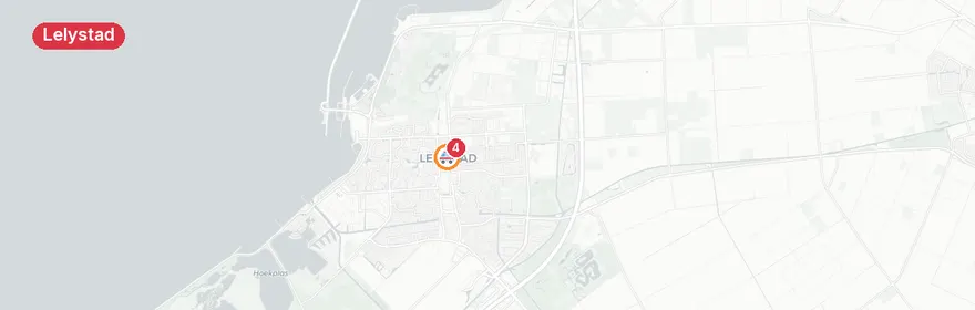 Kaart van Traumaheli ingezet Charles Lindberghlaan Lelystad