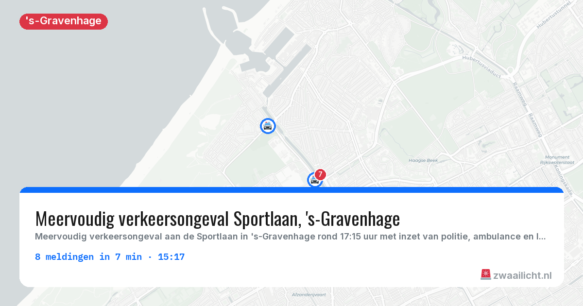 Kaart van de activiteitspiek bij 's-Gravenhage