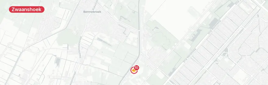 Kaart van Grote industriebrand na explosie Global Garden Zwaanshoek