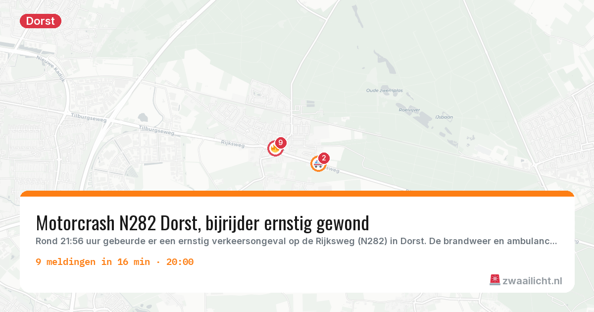 Kaart van de activiteitspiek bij Dorst