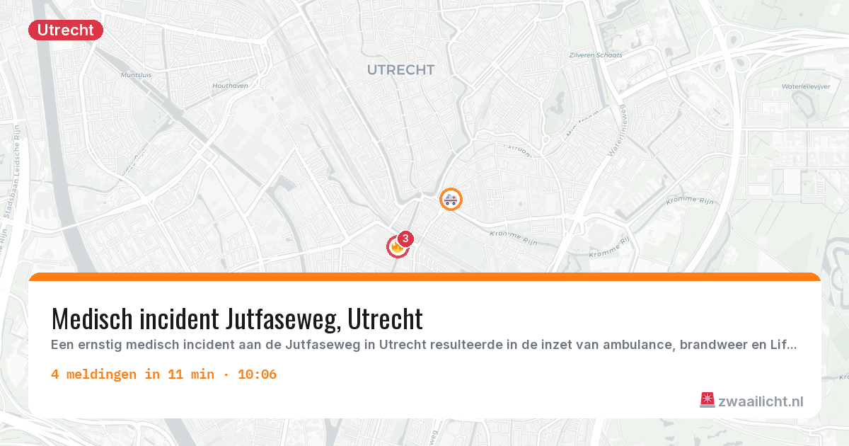 Kaart van de activiteitspiek bij Utrecht