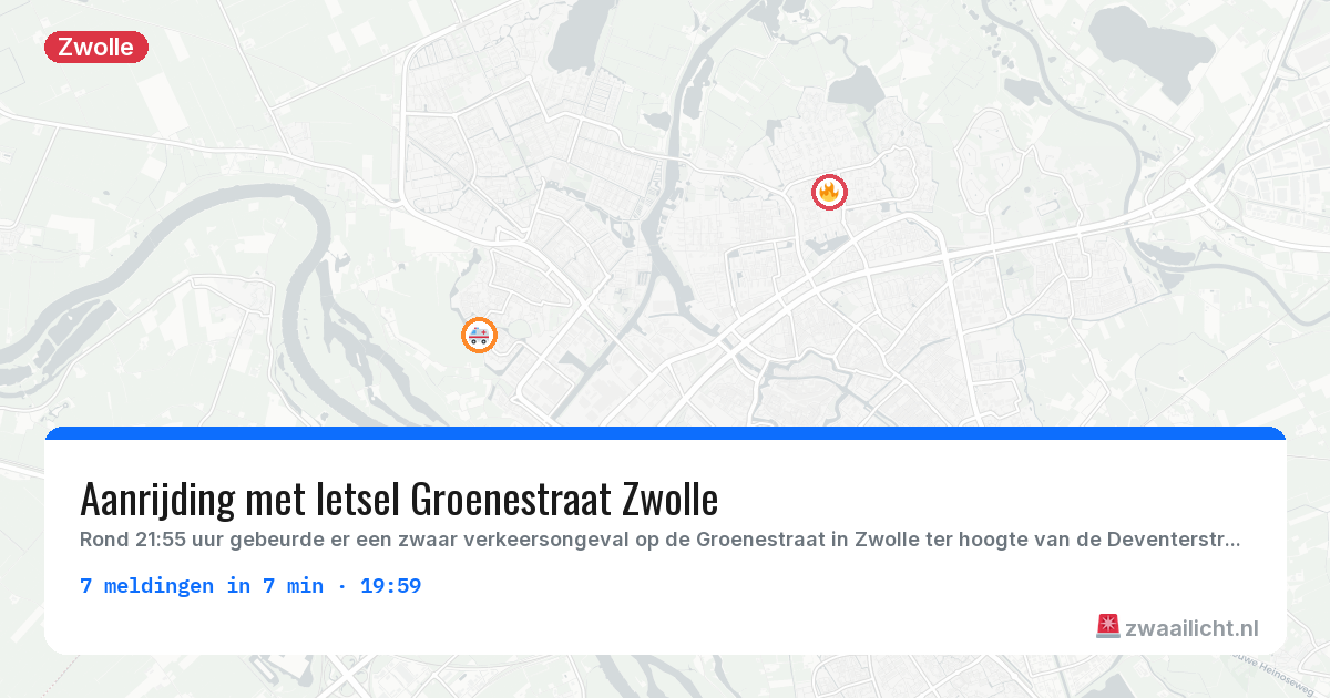 Kaart van de activiteitspiek bij Zwolle