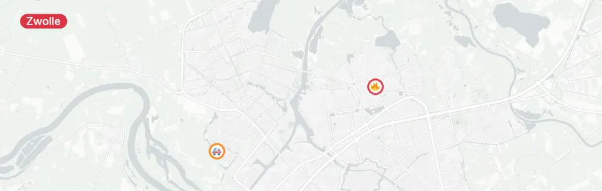 Kaart van Aanrijding met letsel Groenestraat Zwolle